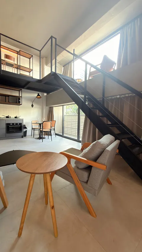 Loft at Heritage X, with a mezzanine and high ceilings