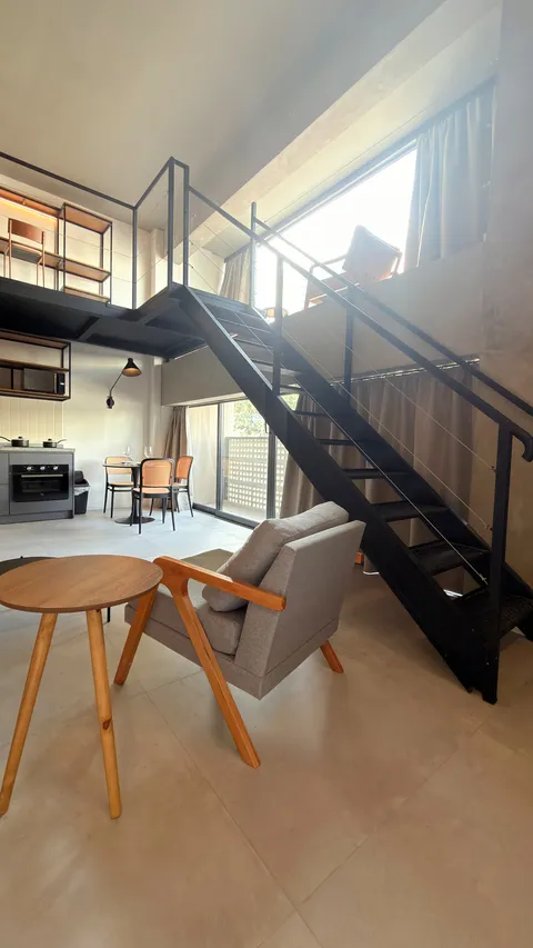Loft at Heritage X, with a mezzanine and high ceilings