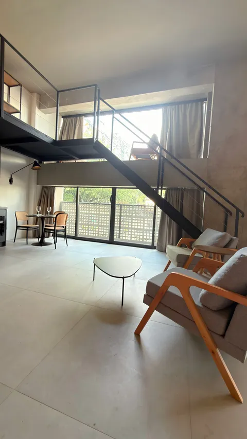 Loft at Heritage X, with a mezzanine and high ceilings