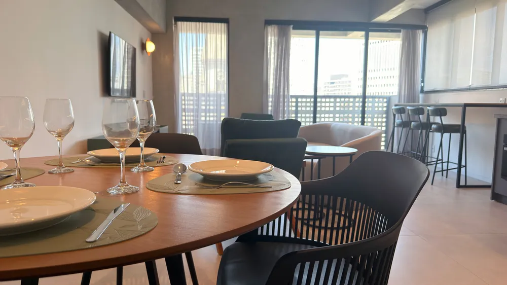 Two-bedroom Master Apartment at Heritage X, with a living area, kitchen and balcony