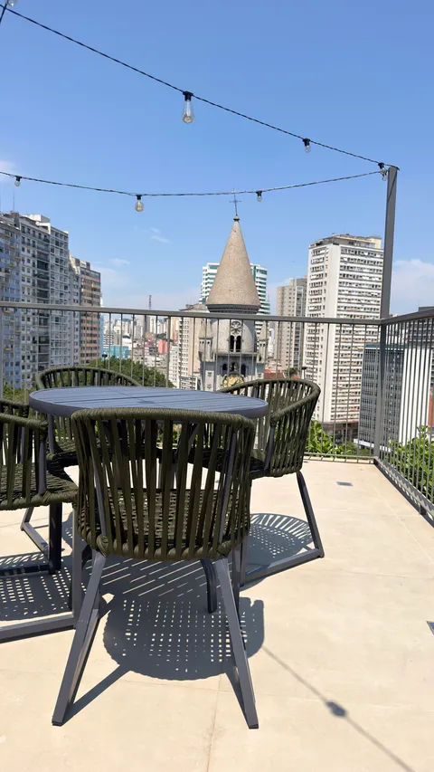 Rooftop at Heritage X, with a view over the city