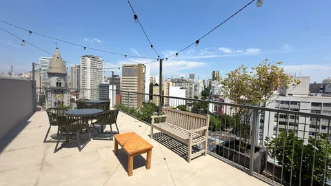 Rooftop at Heritage X, with a view over the city